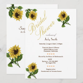 Helle Gold Sonnenblumen Bridal Dusche Einladungen