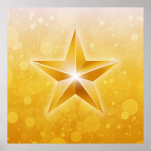 Helle goldene Sternbild Poster