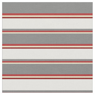 Helle Goldenrod, Rot, Grau, Weiß & Maroon Muster Stoff