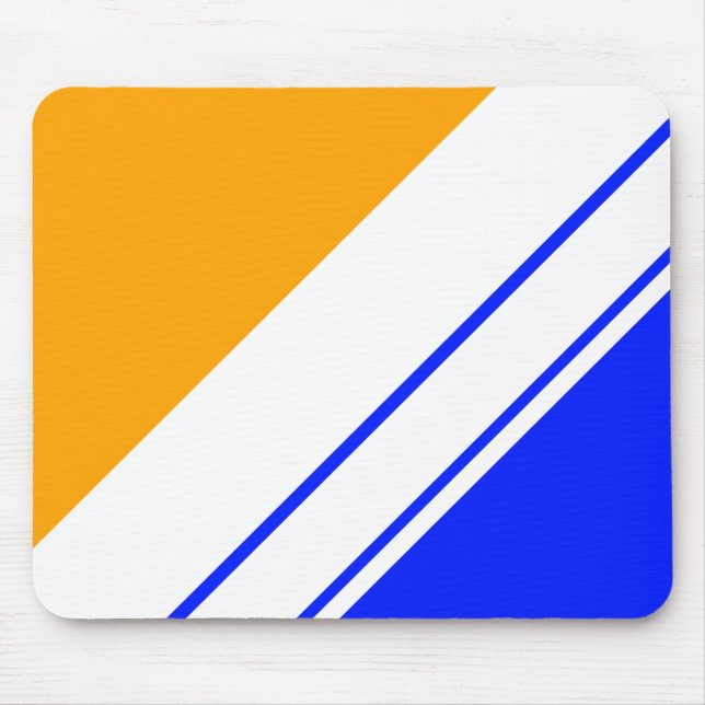 Helle, goldgelbe blaue Streifen Mousepad (Vorne)