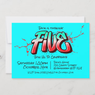 Helle Graffiti Fünf Einladung