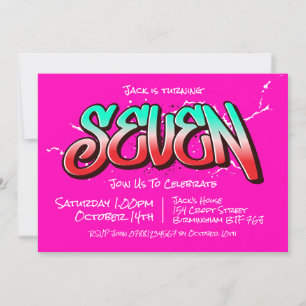 Helle Graffiti Sieben Einladung