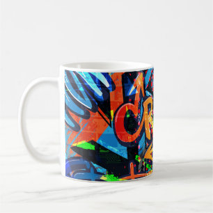 Helle Graffiti, urbanes Grafikdesign. Kaffeetasse