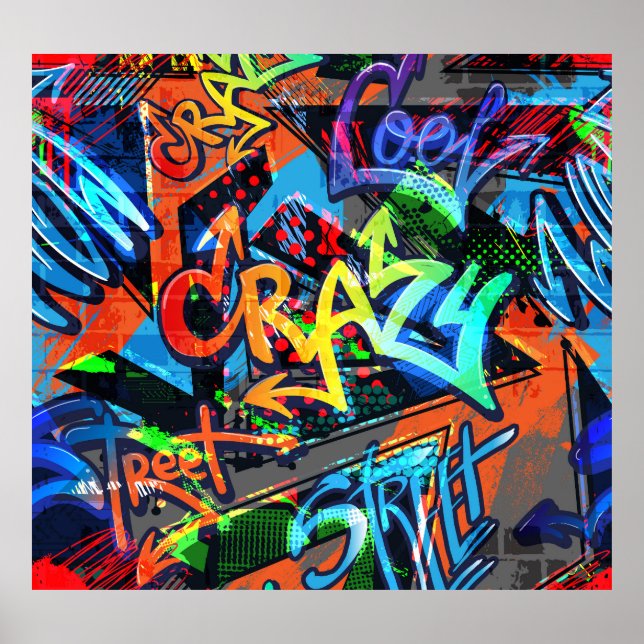 Helle Graffiti, urbanes Grafikdesign. Poster (Vorne)