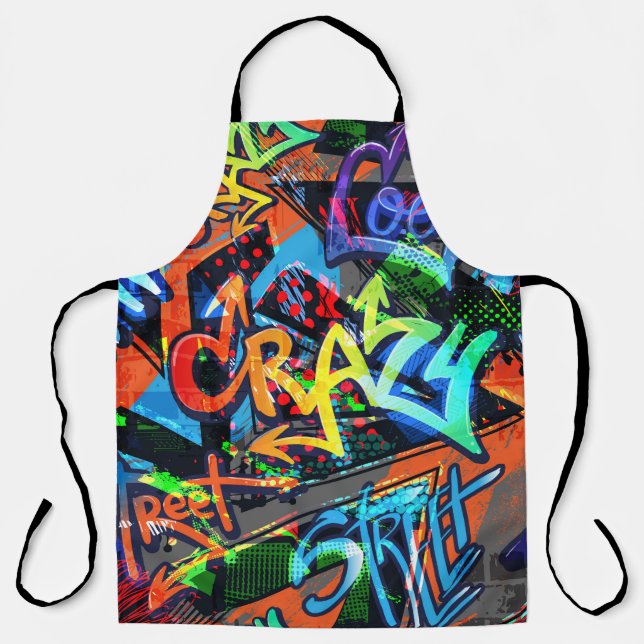 Helle Graffiti, urbanes Grafikdesign. Schürze (Vorderseite)