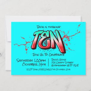 Helle Graffiti Zehn Einladung