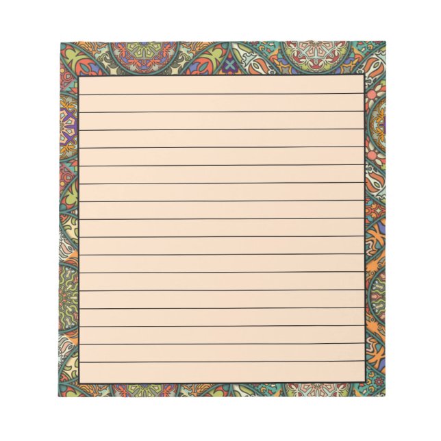 Helle grafische Musterung Notizblock (Vorderseite)