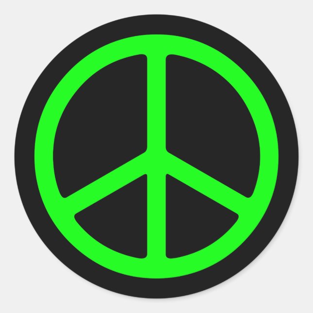 Helle Green Peace Sign Runder Aufkleber (Vorderseite)