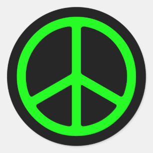 Helle Green Peace Sign Runder Aufkleber