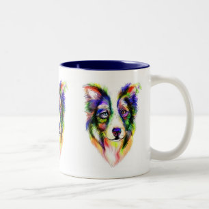 Helle Grenzcollie-Tasse Zweifarbige Tasse