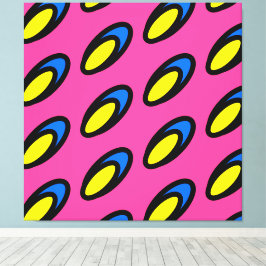 Helle Groovy Fun Pink Yellow Blue Black Flickr Art Leinwanddruck