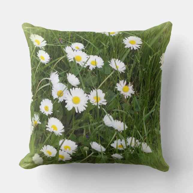 helle große Blume vor grünem Hintergrund Kissen (Vorderseite)