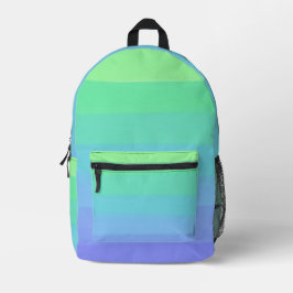 Helle Grün- und Blautöne-Gradient Bedruckter Rucksack