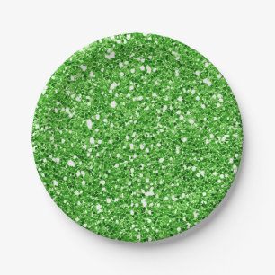 Helle grüne funkelnde Glitter-Glamour-Party nach M Pappteller