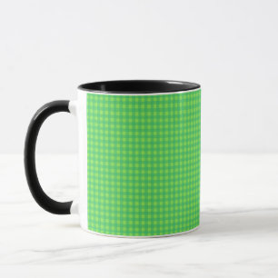 Helle grüne Gingham-Karo-Kaffee Tasse