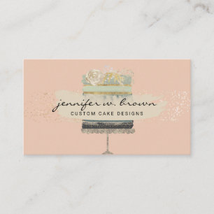 Helle grüne Hochzeitstorte auf rosa Hintergrund Visitenkarte