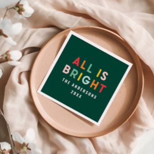 Helle grüne moderne Weihnachtsfamilieneinrichtung Serviette