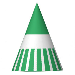 Helle, grüne Streifen aus dem Karneval auf Weiß Partyhütchen