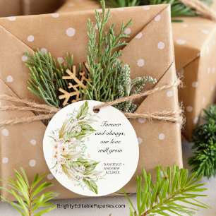 Helle Grüne Tropische Pampas-Gras  Runder Aufkleber