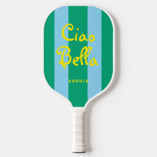 Helle grüne und blaue Streifen Ciao Bella Pickleball Schläger