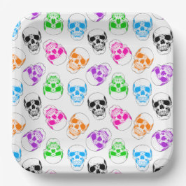 Helle Halloween Skulls Pappteller