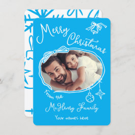 Helle Hand Draodle Foto Weihnachtskarte Einladung