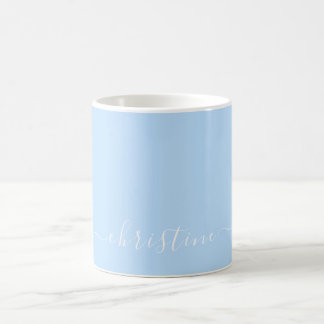 Helle hellblaue Minimalistische moderne Bezeichnun Kaffeetasse