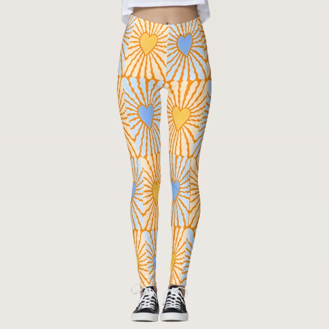 Helle Herzen Leggings (Vorderseite)