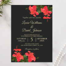 Helle Hibiskus-Blumen-Hochzeitseinladung