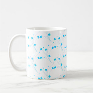 Helle Himmelblau Blumen, kleine Blumenblätter Kaffeetasse
