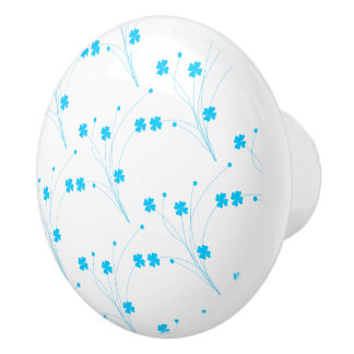 Helle Himmelblau Blumen, kleine Blumenblätter Keramikknauf