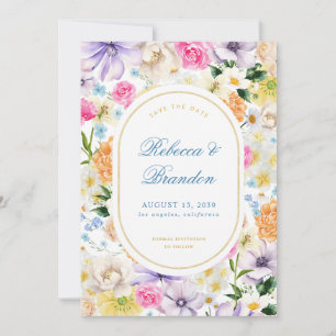 Helle Hochzeit im Wasserfarbengarten Save The Date