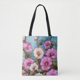 "Helle Hollyhocks" 16" x 16" Taschen-Tasche