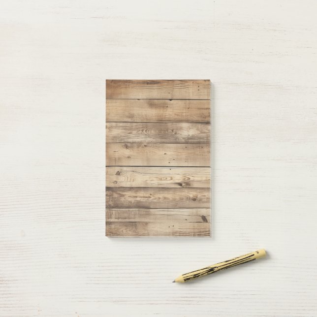 Helle Holzoptik-Barnboard Post-it Klebezettel (Auf Schreibtisch)