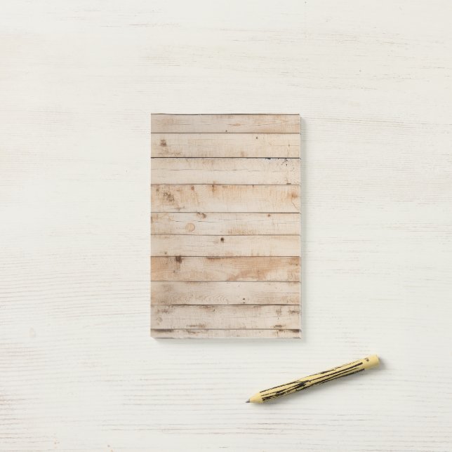 Helle Holzoptik-Barnboard Post-it Klebezettel (Auf Schreibtisch)