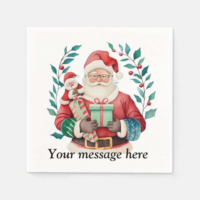 Helle Hues: Personalisieren Sie Ihren Yuletide Che Serviette (Vorderseite)