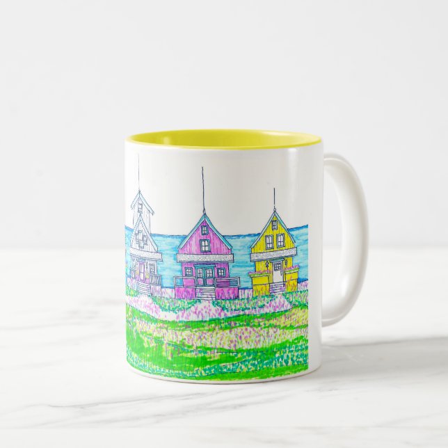 Helle Hütte Gelbe Tasse (VorderseiteRechts)
