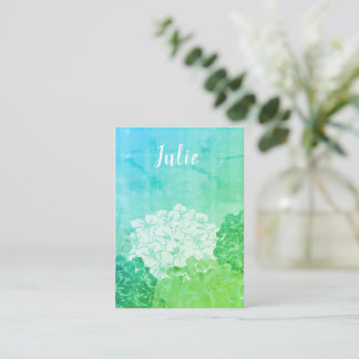 Helle Hydrangea Blüte Flat Note Card Mitteilungskarte