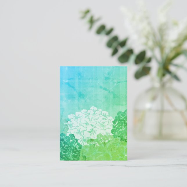Helle Hydrangea Blüte Flat Note Card Mitteilungskarte (Stehend Vorderseite)