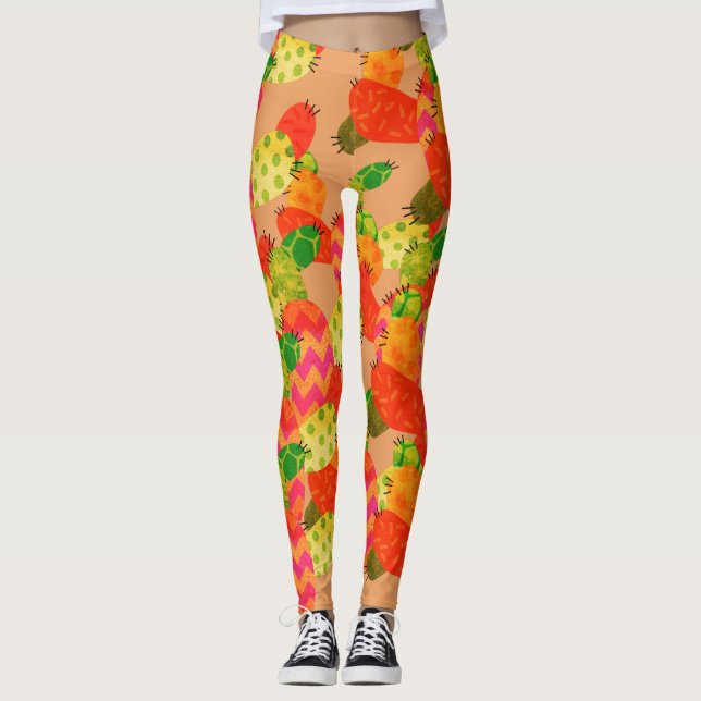 Helle Kaktus-Leggings Leggings (Vorderseite)