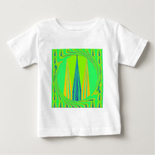 Helle, kantige geometrische Neonmuster-Kunstgestal Baby T-shirt