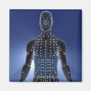 Helle Karte der Akupunkturpunkte Magnet