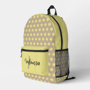 Helle Khaki-Farbe - Monogramm mit Anfangsbuchstabe Bedruckter Rucksack