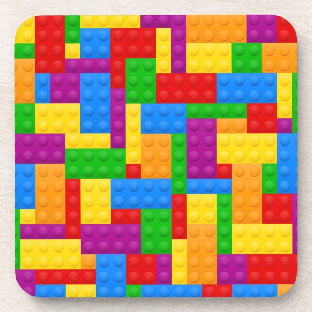 HELLE KINDER GEBÄUDE BLOCKS GETRÄNKEUNTERSETZER (Vorderseite)