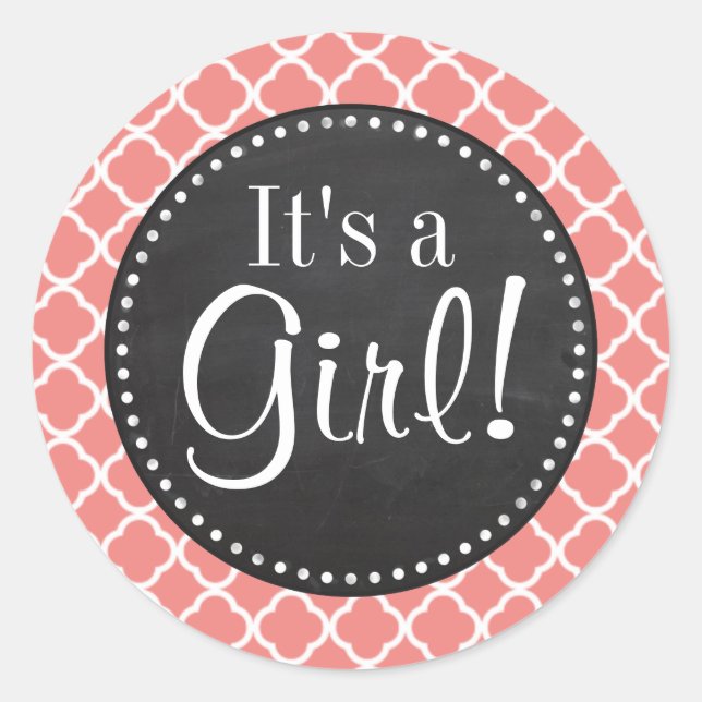 Helle Koralle Rosa marokkanische Quartierfolie; Ha Runder Aufkleber (Vorderseite)