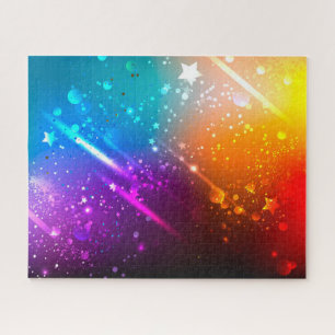 Helle Kosmische Regenbogen-Galaxie Puzzle – 40 cm