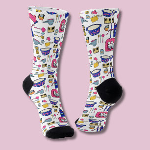 Helle Küchenutensilien Chef Kuchen Bäcker Socken