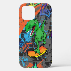 Helle, kühle nahtlose Muster mit Dinosaurier auf e iPhone 12 Hülle