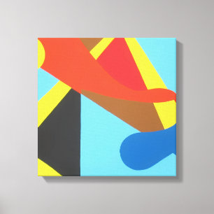 Helle, kühne Türkis Abstrakt Kunst Druck Leinwanddruck