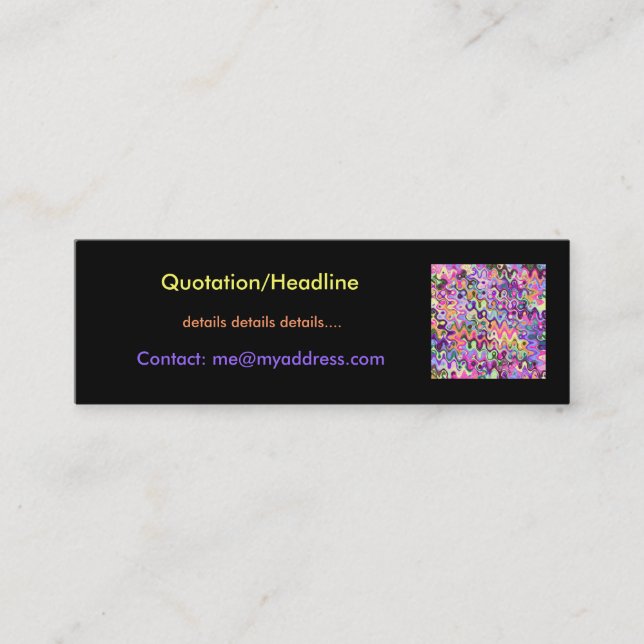 Helle Künstler-dünne Visitenkarte (Vorderseite)